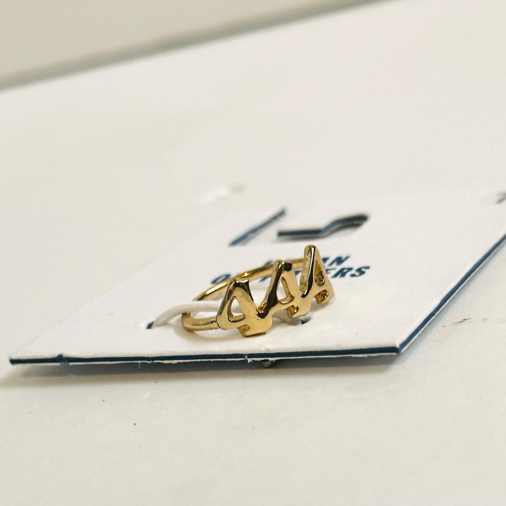 NWT Urban Outfitters Gold 444 Ring, Size 7